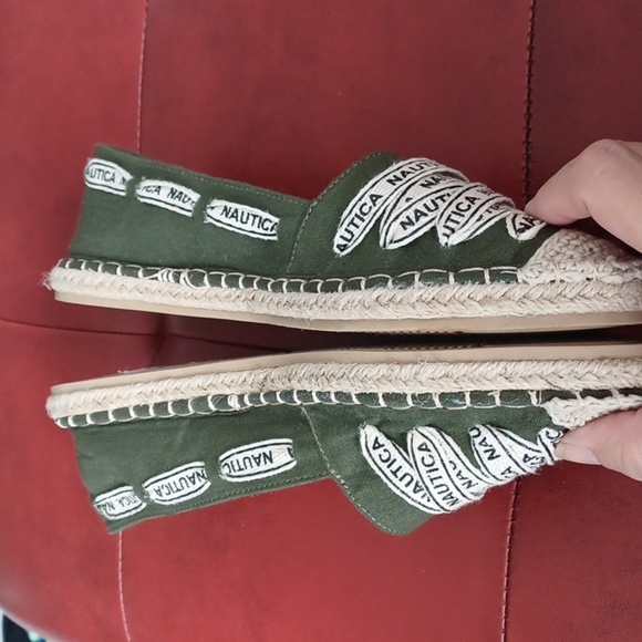 Nautica khaki green canvas espadrilles, new - Picture 2 of 6